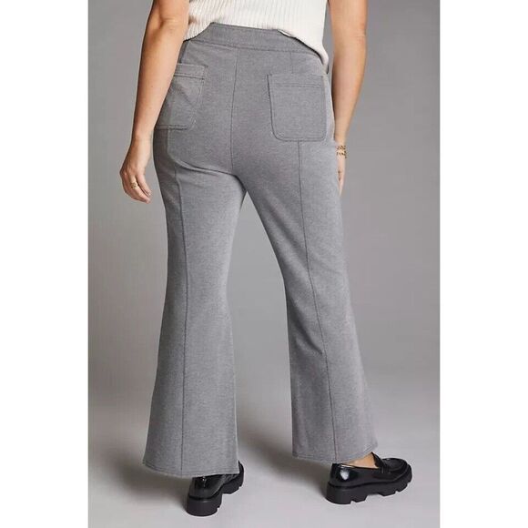 NEW Anthropologie Maeve Flare split front pants gray trouser dress size 14 - Picture 2 of 8